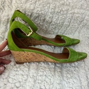 Tory Burch Green Suede Wedges